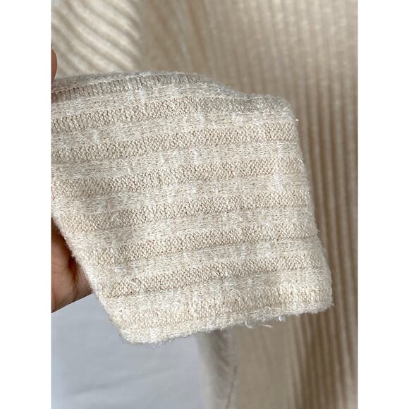 Urban Outfitter Beige Ribbed Knit Sweater Batwing Oversized Size XS - Picture 6 of 8